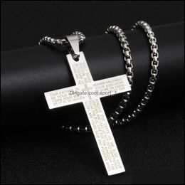 Collares pendientes Punk Cross Hip Hop Joyería Oración Amante Regalo Carta Collar Entrega de gota 2021 Colgantes Sport1 Dhcnw