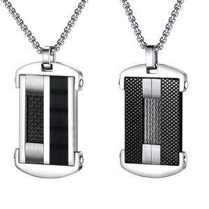 Hanger Kettingen Punk Dog Tag Tag Ketting Voor Mannen Boyfried Stainless Steel Link Chain Male Jewelry Gift