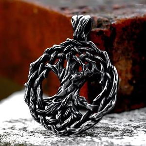 Collares colgantes Fashion Fashion of Life for Men Vintage Acero inoxidable Nórdico Viking Amuleto Collar Joyería Regalos Drop