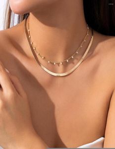 Colliers pendants Collier de coulage à lame plate punk pour femmes petites perles simulées collier de mode Fashion Charm bijoux4035078
