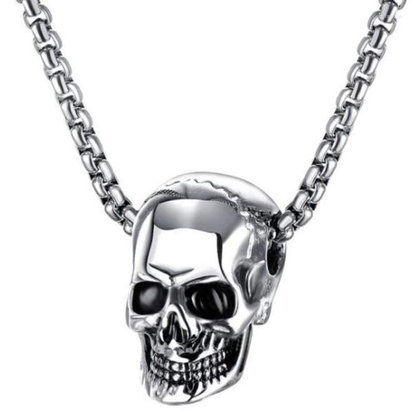 Pendentif Colliers Punk Gothique Collier Crâne Pour Homme Femme Classique Simple Assorti Pull À Manches Courtes Alliage Os