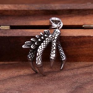 Colliers pendants Punk rétro Creative Dragon Claw en acier inoxydable Personnalisé Tide Men's Animal Collier Fashion Bijoux Cadeaux en gros