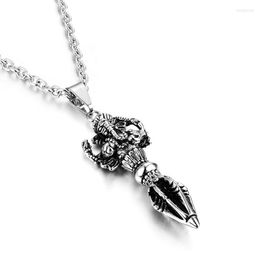 Colliers pendants Punk en acier inoxydable Bouddha Ganesha Collier pour hommes bijoux bouddhistes