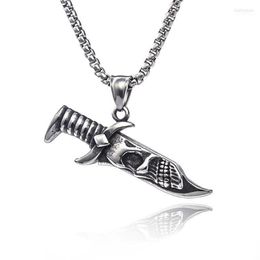 Pendentif Colliers Punk Chaîne En Acier Inoxydable Démon Dague Collier Pour Hommes Vintage Crâne Couteau Charme Mâle Bijoux Cadeau Bijoux Heal275k