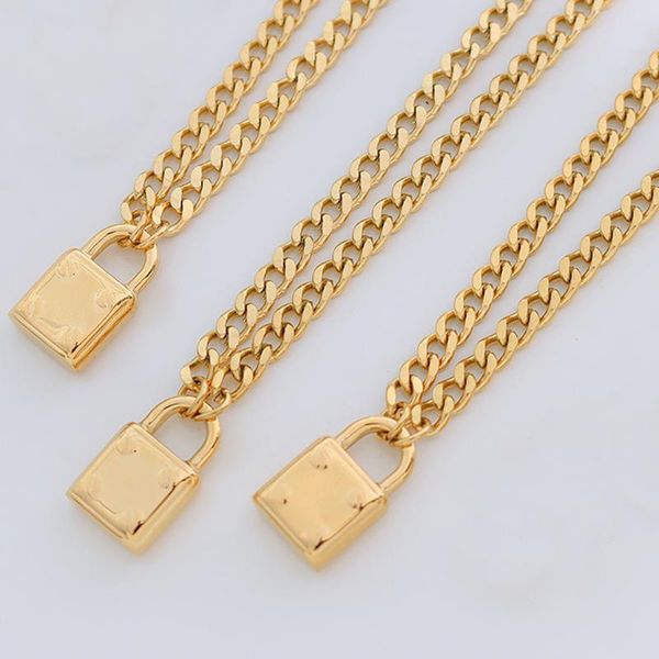 Collares colgantes Punk Titanio Acero Francés INS Cool Lock Collar para mujeres Clavícula Gargantilla Cadena Joyería Collier Venta al por mayor Envío Gratis C