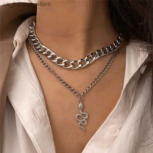 Hanger kettingen punk vintage slang hanger ketting voor vrouwen hiphop goud kleur meerlagige ketting ketting portret munten ketting mode sieraden240408