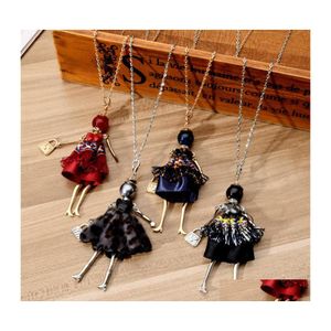 Hanger kettingen Puppet ketting voor vrouwen metalen legering dansende meid parel long trui ketting mode sieraden drop levering pend dhxpw