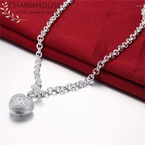 Hanger Kettingen Puur 925 Sterling Zilver Voor Vrouwen Zirconia Sleutel Hart Ketting Link Chain Mode-sieraden Feestgeschenken