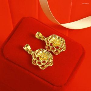 Hanger Kettingen Puur Goud Pioenbloem Voor Dames Retro Sieraden PDD Verkopen