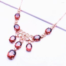 Hanger Kettingen Puur Russisch 585 Paars Goud Prachtige Luxe Rooksteen Ketting Licht 14k Rose Plating Koreaanse Editie D