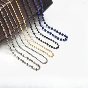 Colliers pendants purs titane 2/3/4 mm chaîne de perles anti-allégiques accessoires de bricolage