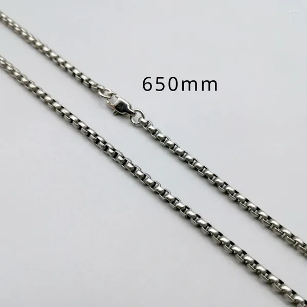 Pendentif Colliers Pure Titanium Box Chain Collier 3mm Hommes Unisexe Non Allergique Soins de la peau Taille saine Complet Léger Anti 650mm