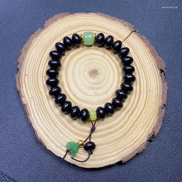 Pendentif Colliers Violet Bois de santal Boulier Paillettes Perles Bracelet à bricoler soi-même 10mm Blackwood Petit Lotus Seedpod Bouddha Usine Whol