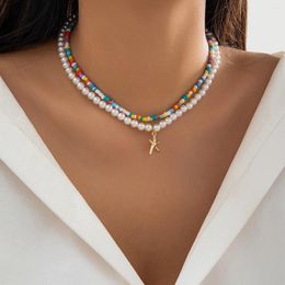 Ожерелья с подвесками PuRui, богемное красочное акриловое ожерелье из бисера, ожерелье из искусственного жемчуга с формой морской звезды, очаровательное колье, женские ювелирные изделия для вечеринок