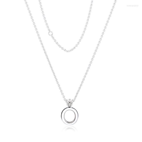 Pendentif Colliers QANDOCCI 100% 925 Sterling-Silver-Jewelry Flottant Médaillon Couronne O Pendentifs