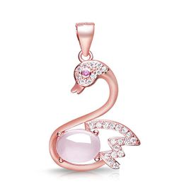 Pendentif Colliers Qi Dance Pendentif Poudre Cristal Rose Chaîne D'or Furong Pierre Clason Accessoires Créatifs En Gros Drop Livraison J Dhh1Q