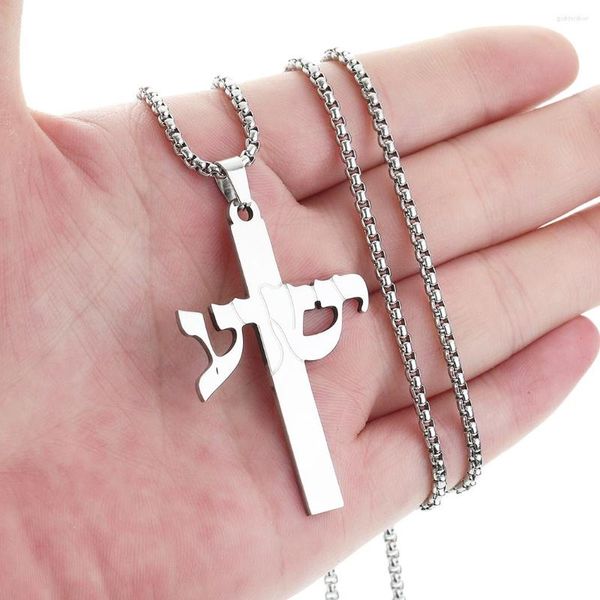 Pendentif Colliers Qiamni Gothique Religieux Jésus Croix Grunge Chrétien Collier Pour Femmes Hommes Cadeau Mystique Bijoux