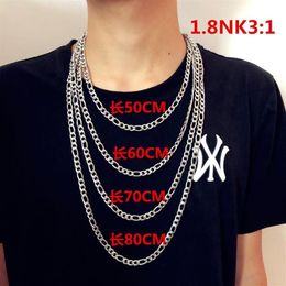 Hanger Kettingen QIAMNI Roestvrij Staal 18 20 22 24 Inch Cubaanse Ketting Heren Punk Mode Straat Hiphop Accessoires 301e