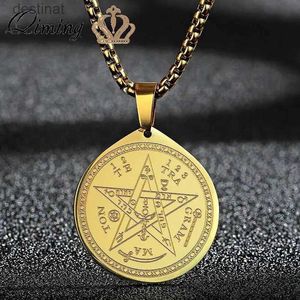 Pendentifs Colliers QIMING fait à la main tétragramme pendentif collier pour femmes hommes pentagramme Talisman bijoux collier ras du cou L242313