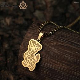 Colliers pendants Qiming Lovable Girafe African Zoo Animal Collier Femme pour animaux de compagnie Carton de dessin animé Bijoutte mignon