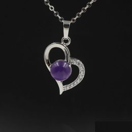 Hangende kettingen Qimoshi Infinity Love Heart ketting voor vriend Maander Crystal Chakra Yoga -sieraden Beschikbaar in verschillende gekleurde S Dhloh