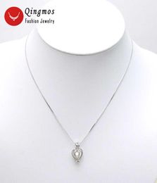 Hangende kettingen qingmos wensen Pearl één doos hart ketting voor vrouwen met natuurlijke oester liefde chokers ingesteld 3621pendant