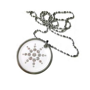 Pendentif Colliers Quantum Gypsophila blanc avec anneau en acier Germanium Ion négatif Pendentifs Bio EnergyPendant