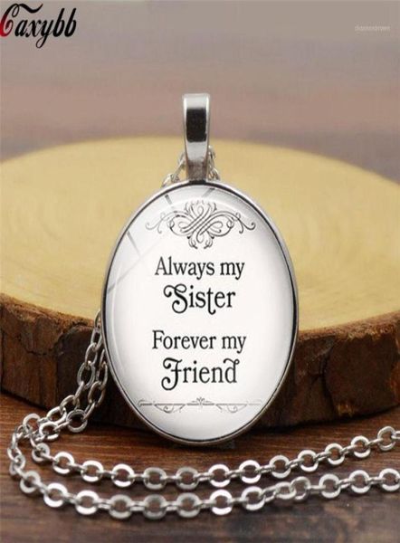 Colliers pendants quot toujours ma soeur pour toujours mon ami citation Collier Verre Cabochon bijoux artisanal Sisters Sisters Friends7489727