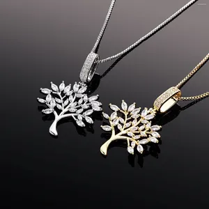 Pendentif Colliers Rachelz Brillant Zircon Arbre De Noël Collier Hip Plaqué Or Hop De Vie Twist Chaîne Pour Femmes Hommes Bijoux Cadeau