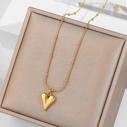 Pendentif Colliers Ramos Tempérament Coeur Chaîne Collier Pour Femmes 2023 En Acier Inoxydable Élégant Ras Du Cou Bijoux Cadeau De Fête