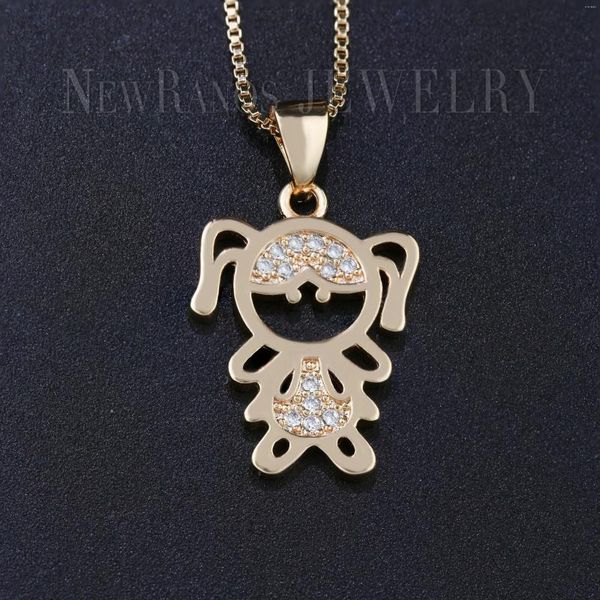 Pendentif Colliers Ranos Belle Garçon Fille Collier Charme Zircons Cubiques Famille Maman Papa Pour Femmes Bijoux De Mode NQM007244