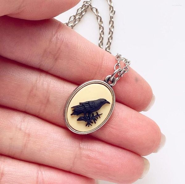 Pendentif Colliers Raven Cameo Collier Crow Bijoux Edgar Allan Poe Cadeau