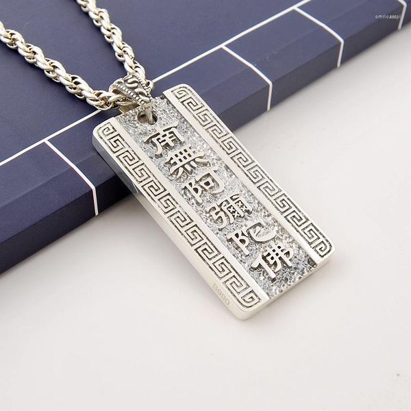 Pendentif Colliers RD Namo Amitabha Solide Cadeau D'anniversaire Lotus Chandail Chaîne Grand Collier Couple Pendentifs Pour La Fabrication De Bijoux Homme Femme Hommes