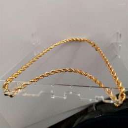 Hanger Kettingen Echt 24k Geel Goud GF Diamond Cut ed Solid XP Sieraden Fancy Originele Foto Heren Dikke 6mm Touw Chain257T