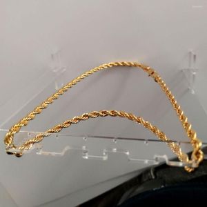 Hanger Kettingen Echt 24k Geel Goud GF Diamond Cut ed Solid XP Sieraden Fancy Originele Foto Heren Dikke 6mm Touw Chain315u