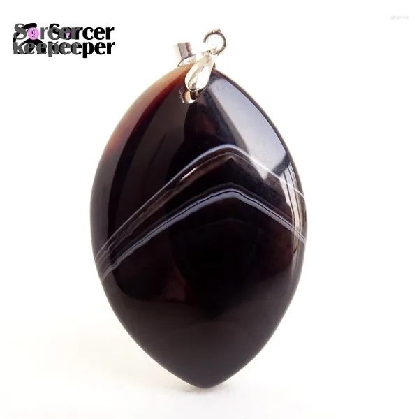 Pendentif Colliers Véritable Naturel Noir Botswana Agate Gem Femmes Hommes Ornement Artisanat Bijoux Fabrication DIY Cristal Pour Cadeau BK867