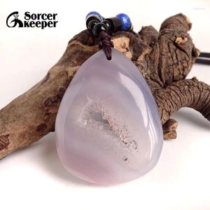 Colliers pendants Real Stone Natural Polished Agate Geode Quartz Cluster Cluster Bowl Bowl Bowl Collier For Bijoux BC704