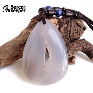 Hangende kettingen Echte natuursteen gepolijste agaat geode kwarts kristal cluster schat kom exemplaar ketting voor sieraden maken BD989