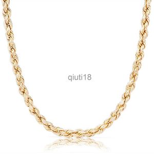 Hanger Kettingen Real Solid 10K 14K 18K 24K Massief Gouden Touw Kettingen Voor Mannen Hip Hop ketting x0913