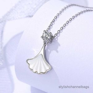 Hanger kettingen echte sterling zilveren ketting s925 vrouwelijke kettingen schattige ginkgo meisjes verjaardagscadeau Jewellry sieraden