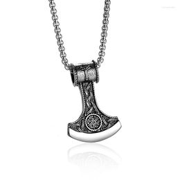 Pendentif Colliers RechicGu Vintage Hommes Chaînes En Acier Inoxydable Viking Rune De Lun Croix Talisman Axe Collier Accessoires Charme Bijoux