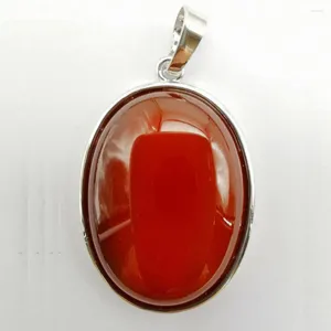 Pendentif Colliers Agate Rouge Perle Ovale Bijoux Pour Femme Cadeau S936