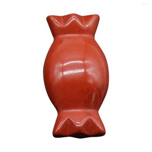 Collares colgantes Red Jasper Piedra preciosa Estatuilla de caramelo para Halloween Navidad Curación Chakra Cristal Escultura Adorno Estatua