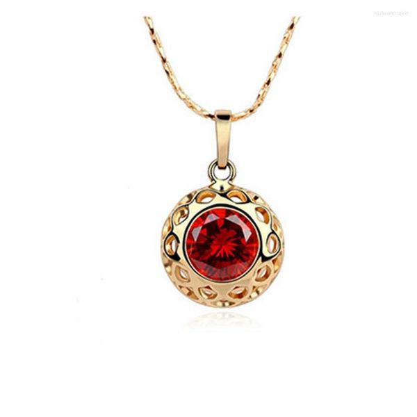 Colliers Pendentif Or Rouge Jaune Rempli Belle Chaîne Femme