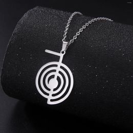 Pendentif Colliers Reiki Cho Ku Rei Collier Guérison Énergie Yoga Pouvoir Géométrie Sacrée Protection Amulette Bijoux En Acier Inoxydable