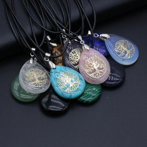 Pendentif Colliers Reiki Guérison 7 Chakra Cristal Agates Collier Amulette Pierre Naturelle Lapis Lazuli Énergie Pour Femmes Bijoux Cadeau