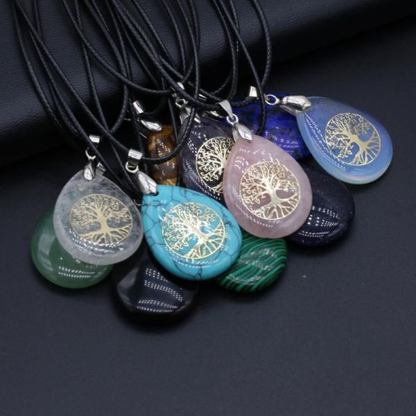 Pendentif Colliers Reiki Guérison 7 Chakra Cristal Agates Collier Amulette Pierre Naturelle Lapis Lazuli Énergie Pour Femmes Bijoux Cadeau2575