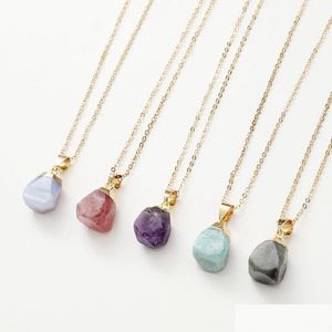 Pendentif Colliers Reiki Guérison Cristal Pierre Collier Irregar Naturel Améthyste Pierre Précieuse Pour Femmes Drop Livraison Bijoux Stylo Dhgarden Dhbv5