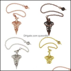 Pendentif Colliers Reiki Guérison Radiesthésie Pendum Chaîne Spirale Coil Point Méditation Yoga Bijoux Drop Delivery Pendentifs Dh9Z0