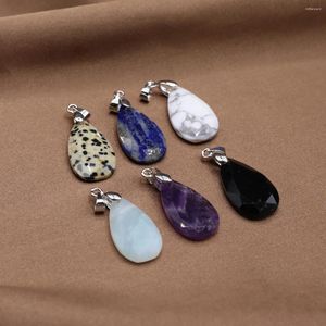 Pendentifs Reiki guérison pierre naturelle aigue-marine Lapis Lazuli pendentifs fabrication de bijoux collier à faire soi-même boucle d'oreille accessoires charme cadeau